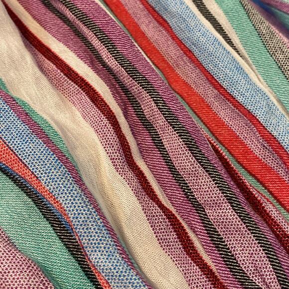 Hyped Unicorn Pastel Striped Boho V-Neck Ruffle Dress Size Small - Picture 7 of 7